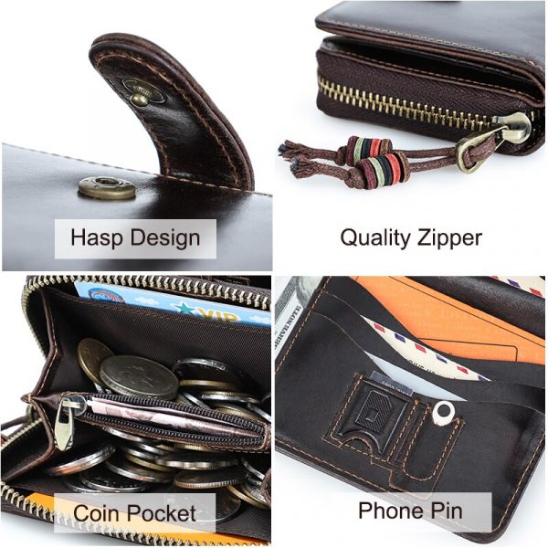 Contact’s Genuine Leather Men’s Luxury Small Wallets - Image 6