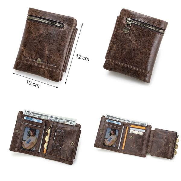 Contact’s Genuine Leather Mini Designer Casual Wallets for Men