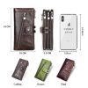 Contact’s Genuine Leather Men’s Long RFID Zipper Wallets - Image 5