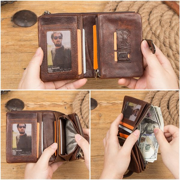 Contact’s Genuine Leather Men’s Luxury Bi-fold Card Holder Wallets - Image 4