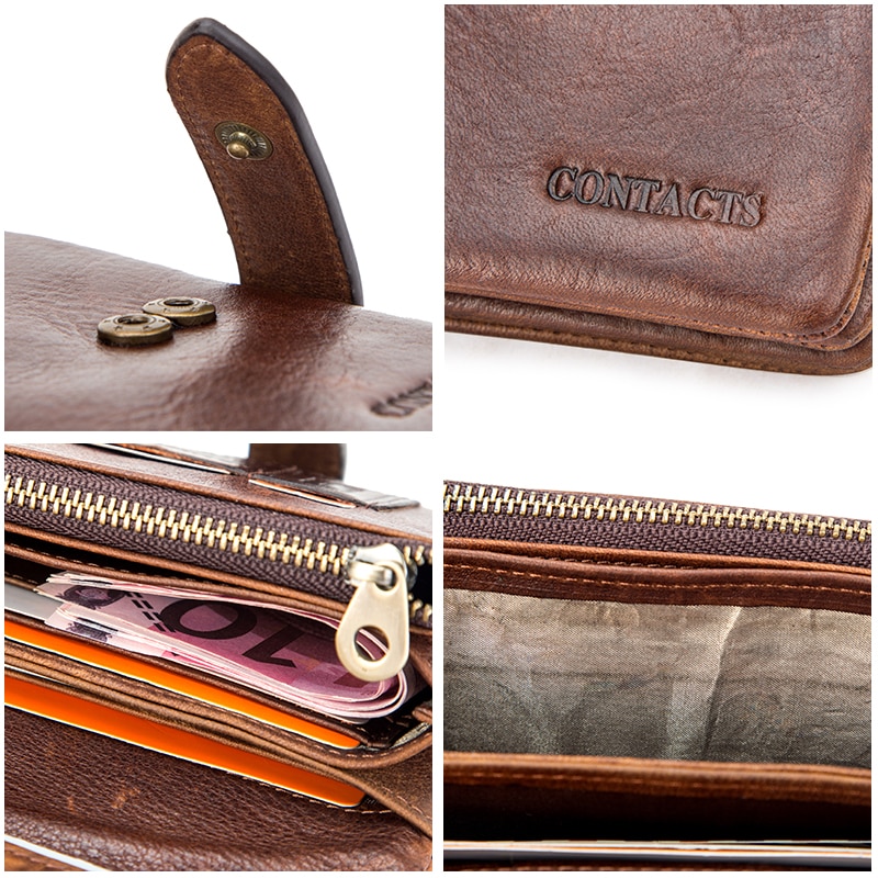Cheap MISFITS Genuine Leather Mens Wallet Man zipper Short Coin Purse Brand  Male Cowhide Credit&id Wallet Multifunction Small Wallets | Joom
