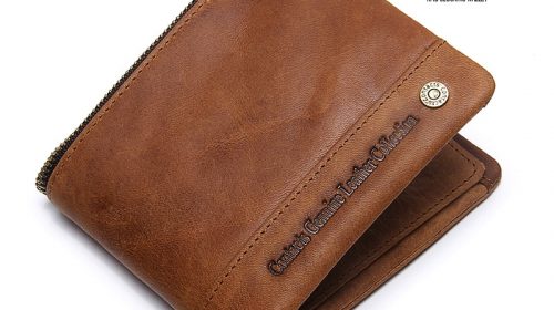 Contact’s Genuine Leather Men’s RFID Blocking Bi-fold Vintage Wallets
