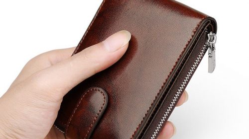 WilliamPolo Genuine Leather Men’s Vintage Credit Card Holder Zipper Wallets