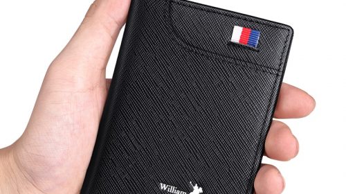 WilliamPolo Genuine Leather Luxury Short Card Holder Wallets for Men
