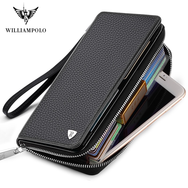 100% Genuine Leather Men Wallets Vintage Cowhide Zipper Coin Purse  Multifunction Business Card Holder Small Portable Storage Bag