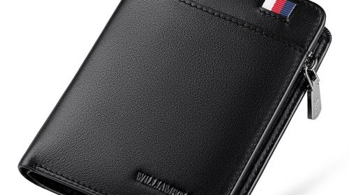 WilliamPolo Genuine Leather Multi-function Zipper Wallets for Men