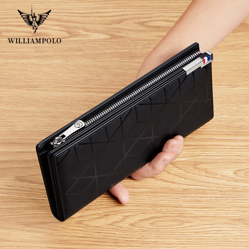 WilliamPolo Genuine Leather Designer Card Holder Wallets for Men
