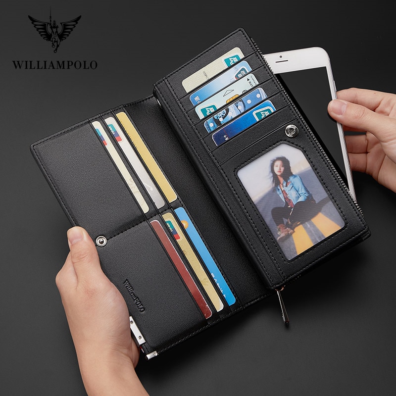 Williampolo Men's Luxury Genuine Leather Card Holder Wallet