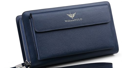 WilliamPolo High Quality Cowhide Leather Luxury Clutch Wallets for Men