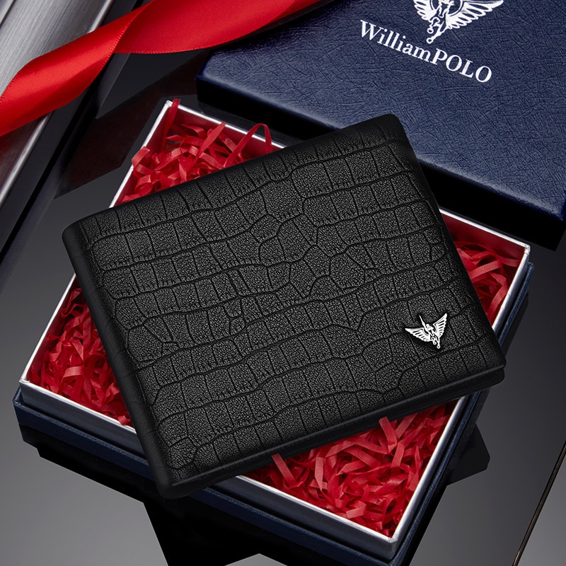 WilliamPolo Genuine Leather Luxury Designer Wallets for Men
