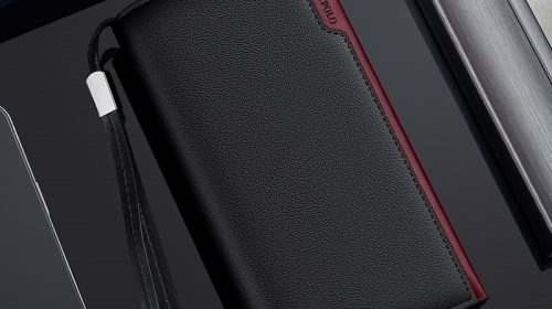 WilliamPolo Genuine Cow Leather Fashion Business Zipper Wallets for Men