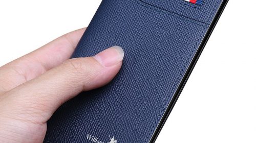 WilliamPolo Men’s Ultra-thin Mini Bi-fold Genuine Leather Wallet