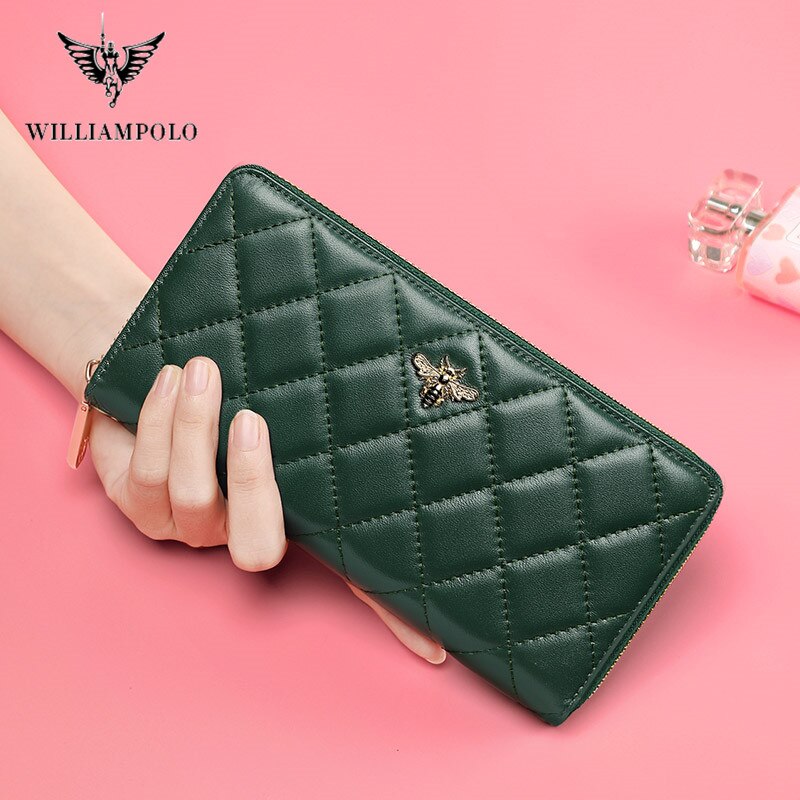 Leather Women Wallets Long Zipper Wallet Ladies Luxury Clutch Bag