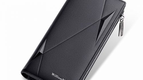 WilliamPolo Genuine Leather Long Clutch Wallets for Men