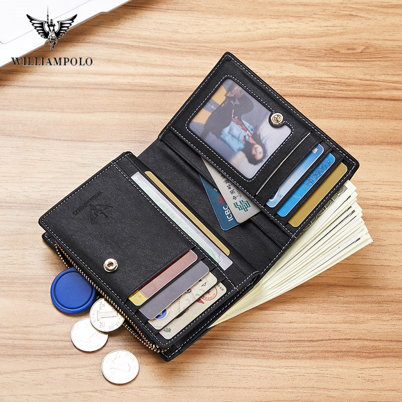 WilliamPolo High Quality Genuine Leather Vintage Business Wallet for Men