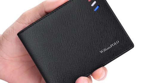 WilliamPolo Luxury Leather Bi-fold Short Leather Wallet for Men
