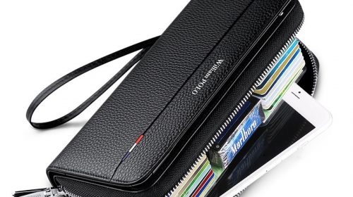 WilliamPolo Multi-functional Leather Anti-theft Long Zipper Wallets for Men