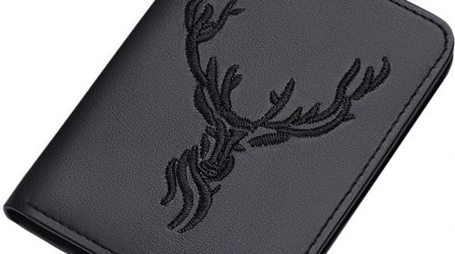 WilliamPolo Genuine Leather Men’s Half fold Deer Totem Wallets